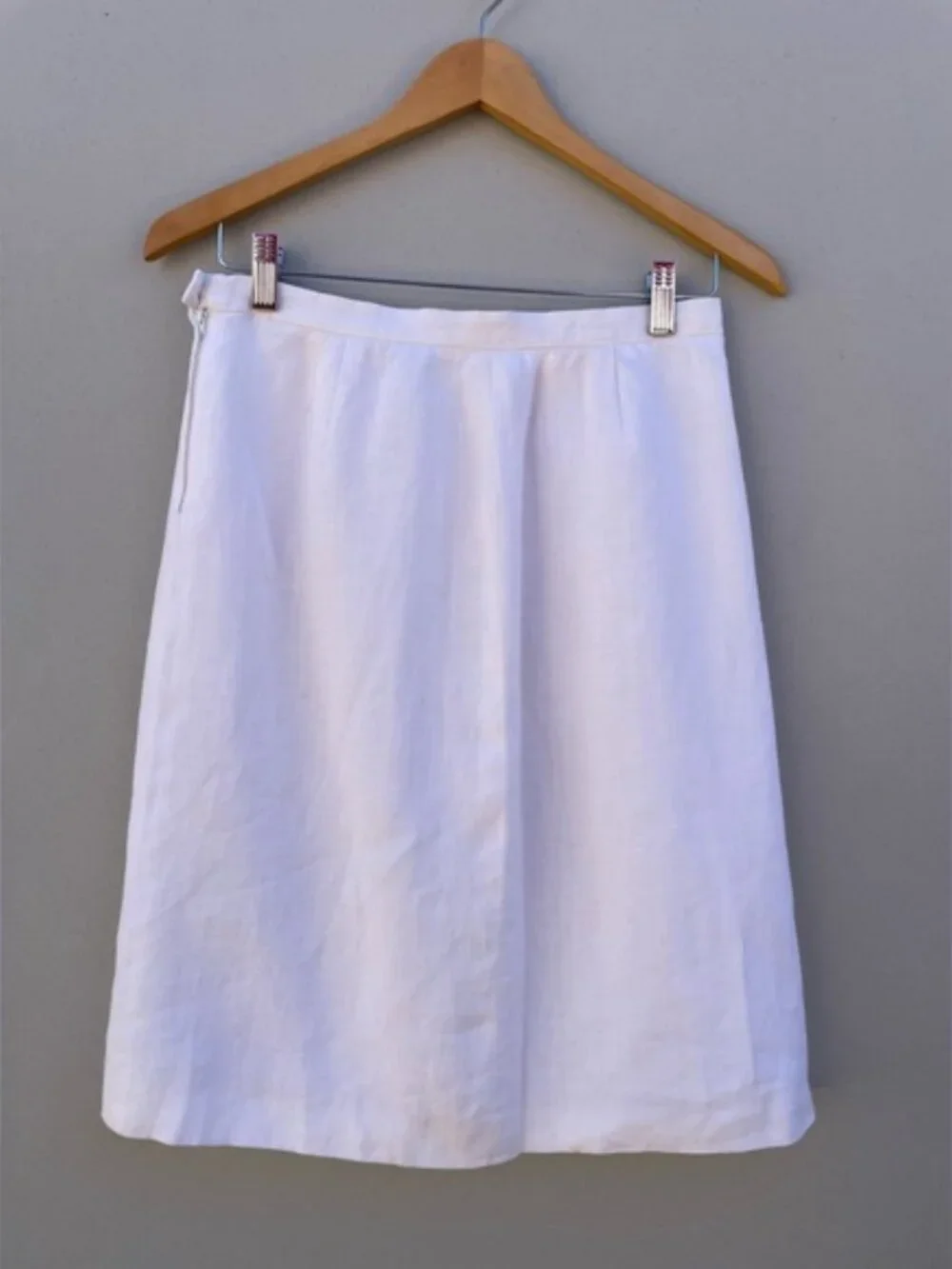 Vintage Giorgio Armani Le Collezioni Ivory Linen Wrap Skirt
